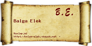 Balga Elek névjegykártya
